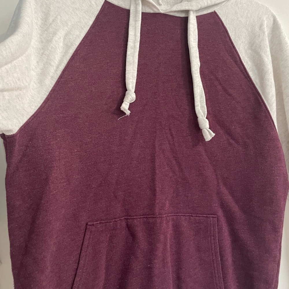 Burgundy and Gray SO Lounge Life Game Day Color Block Hoodie in small - Picture 3 of 4